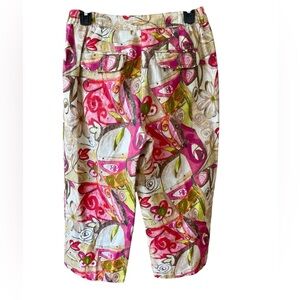 Chico's 100% linen breathable resort cruise vacation casual office pant capri